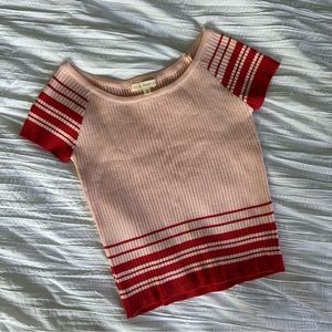 LA Hearts Pink and Red Knit Shirt